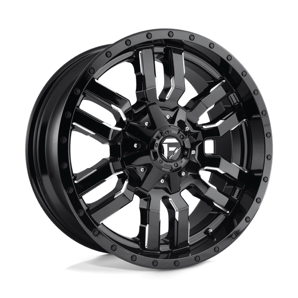 Fuel D595 SLEDGE 22x12 ET-44 8x170 125.10mm GLOSS BLACK MILLED (Load Rated 1678kg)