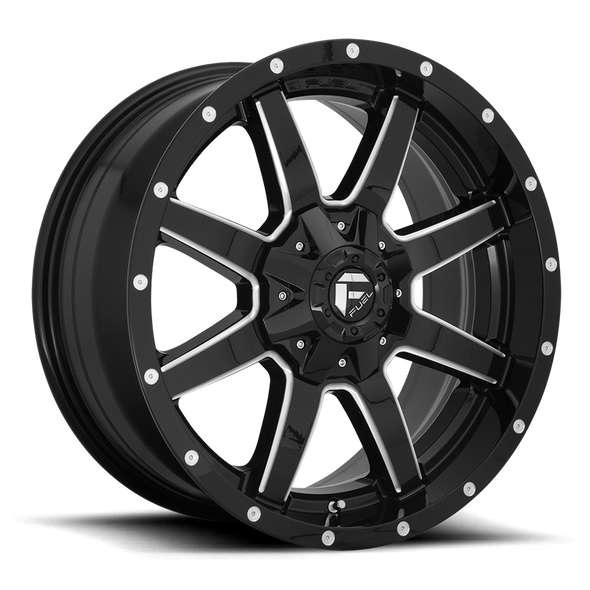 Fuel D610 MAVERICK 20x10 ET-18 6x135/139.7 106.10mm GLOSS BLACK MILLED (Load Rated 1134kg)