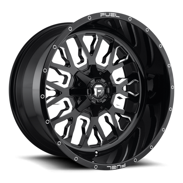 Fuel D611 STROKE 20x10 ET-18 8x180 124.20mm GLOSS BLACK MILLED (Load Rated 1678kg)