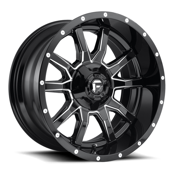 Fuel D627 VANDAL 20x9 ET01 5x114.3/127 78.10mm GLOSS BLACK MILLED (Load Rated 1134kg)