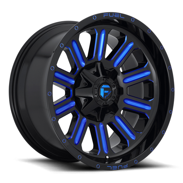 Fuel D646 HARDLINE 22x12 ET-44 8x180 124.20mm GLOSS BLACK BLUE TINTED CLEAR (Load Rated 1678kg)