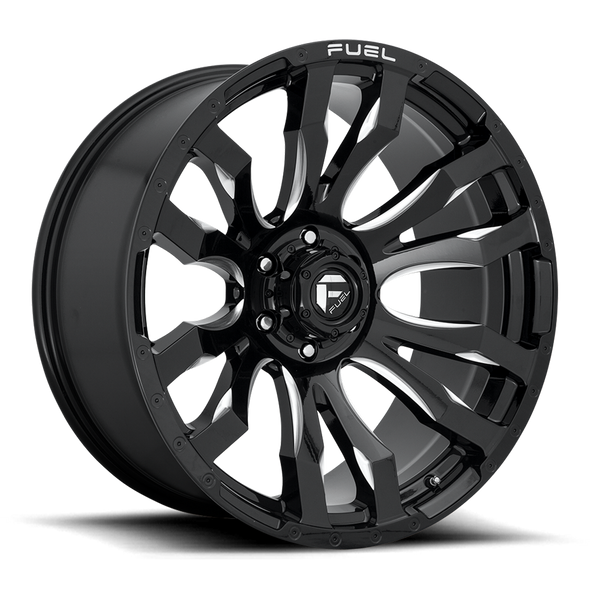 Fuel D673 BLITZ 20x9 ET20 5x150 110.10mm GLOSS BLACK MILLED (Load Rated 1134kg)