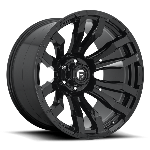 Fuel D675 BLITZ 22x12 ET-44 5x127 71.50mm GLOSS BLACK (Load Rated 1134kg)