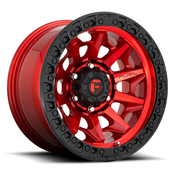Fuel D695 COVERT 17x9 ET01 8x180 124.20mm CANDY RED BLACK BEAD RING (Load Rated 1678kg)