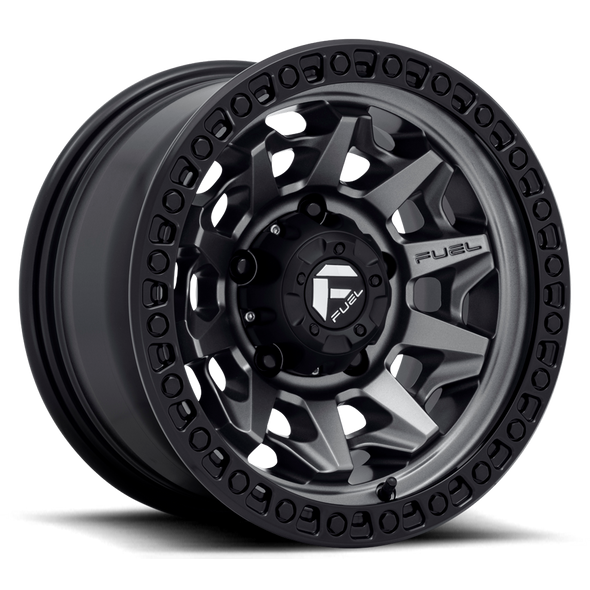 Fuel D716 COVERT 15x8 ET-19 6x139.7 108.00mm MATTE GUN METAL BLACK BEAD RING (Load Rated 1134kg)