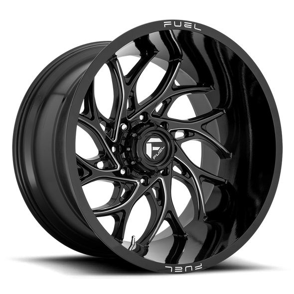 Fuel D741 RUNNER 20x10 ET-18 8x180 124.20mm GLOSS BLACK MILLED (Load Rated 1678kg)