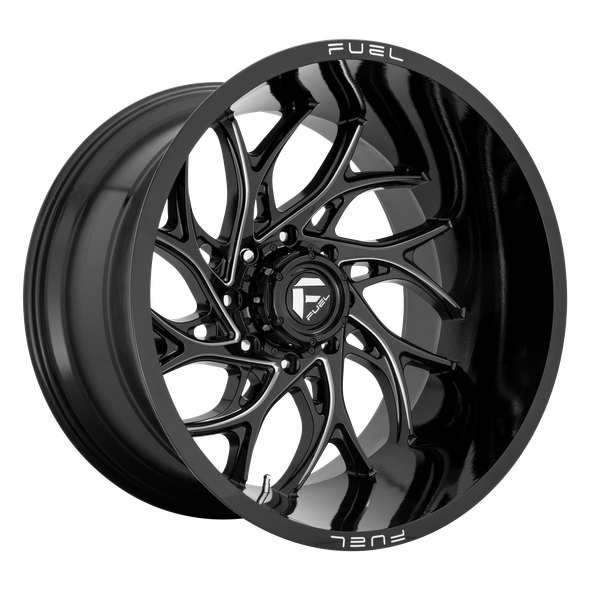 Fuel D741 RUNNER 22x12 ET-44 6x135 87.10mm GLOSS BLACK MILLED (Load Rated 1134kg)