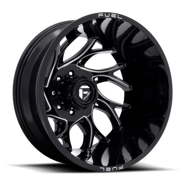 Fuel D741 RUNNER 22x8.25 ET-202 8x200 142.00mm GLOSS BLACK MILLED (Load Rated 1134kg)