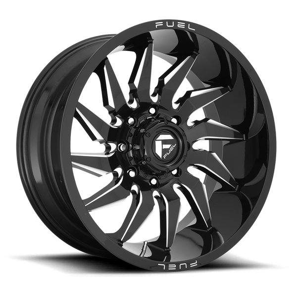 Fuel D744 SABER 22x12 ET-44 5x127 71.50mm GLOSS BLACK MILLED (Load Rated 1134kg)