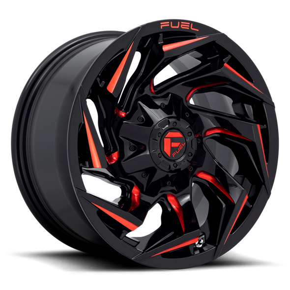 Fuel D755 REACTION 17x9 ET-12 5x139.7/150 110.10mm GLOSS BLACK MILLED W/ RED TINT (Load Rated 1134kg)