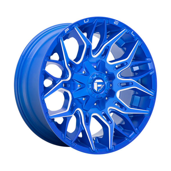 Fuel D770 TWITCH 22x10 ET-18 8x180 124.20mm ANODIZED BLUE MILLED (Load Rated 1678kg)