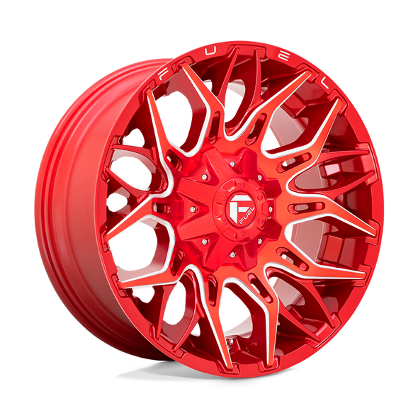 Fuel D771 TWITCH 22x12 ET-44 8x180 124.20mm CANDY RED MILLED (Load Rated 1678kg)