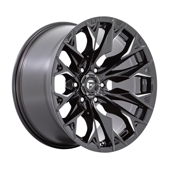 Fuel D803 FLAME 20x12 ET-44 5x127 71.50mm GLOSS BLACK MILLED (Load Rated 1134kg)