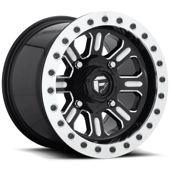 Fuel D910 HARDLINE BEADLOCK 15x10 ET25 4x156 132.00mm GLOSS BLACK MILLED (Load Rated 454kg)