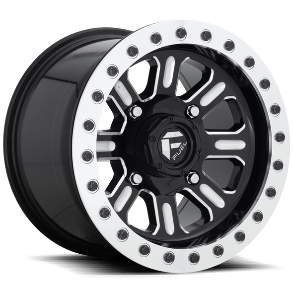 Fuel D910 HARDLINE BEADLOCK 15x10 ET25 4x137 110.10mm GLOSS BLACK MILLED (Load Rated 454kg)