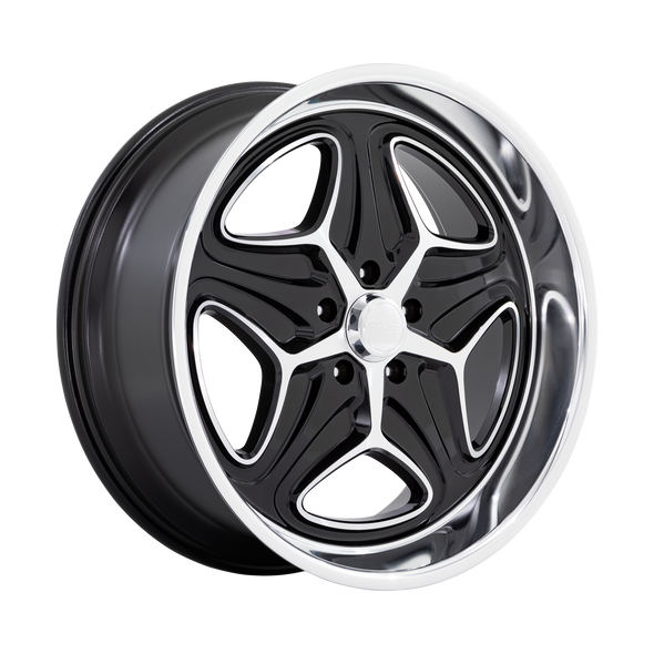 Foose F171 MERLOT 22x10.5 ET6 5x127 78.10mm GLOSS BLACK MACHINED (Load Rated 862kg)