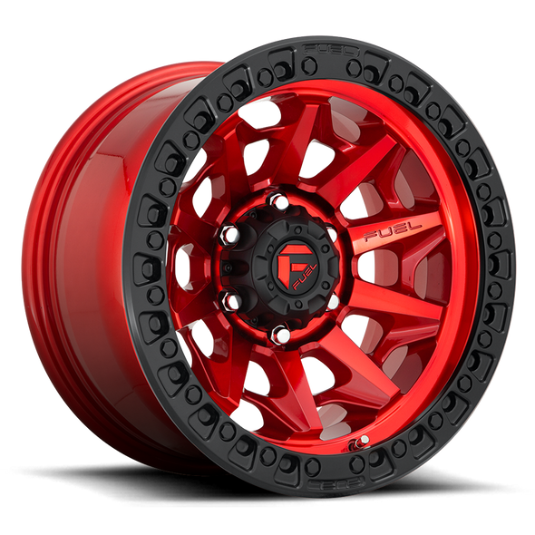 Fuel D695 COVERT 17x9 ET01 8x170 125.10mm CANDY RED BLACK BEAD RING (Load Rated 1678kg)