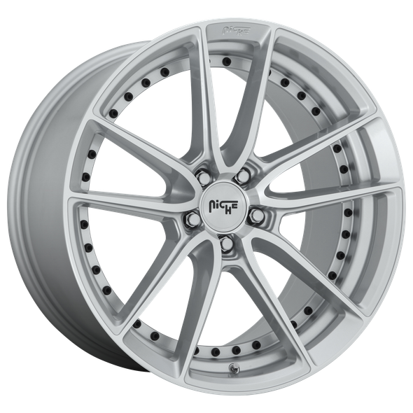 Niche M221 DFS 20x10.5 ET35 5x120 72.56mm GLOSS SILVER MACHINED (Load Rated 862kg)