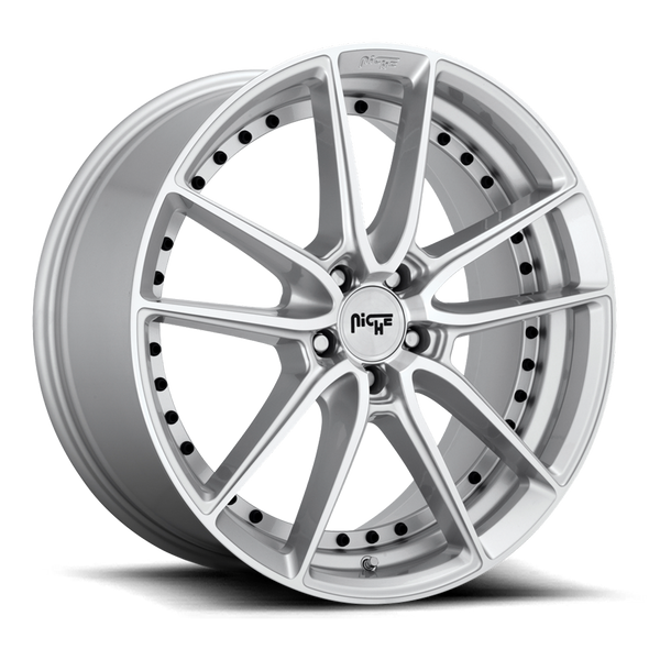 Niche M221 DFS 22x10.5 ET20 5x115 71.50mm GLOSS SILVER MACHINED (Load Rated 907kg)
