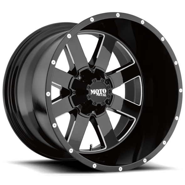 Moto Metal MO962 20x12 ET-44 6x135 87.10mm GLOSS BLACK MILLED (Load Rated 1134kg)