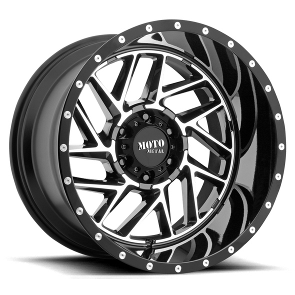 Moto Metal MO985 BREAKOUT 20x10 ET-18 6x139.7 106.10mm GLOSS BLACK MACHINED (Load Rated 1134kg)