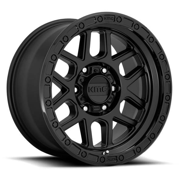 KMC KM544 MESA 18x9 ET18 6x120 66.90mm SATIN BLACK W/ GLOSS BLACK LIP (Load Rated 1134kg)