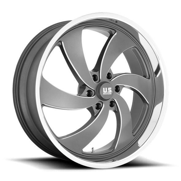 US MAGS U133 DESPERADO 24x10 ET25 6x135 87.10mm ANTHRACITE MILLED DIAMOND CUT LIP (Load Rated 1134kg)