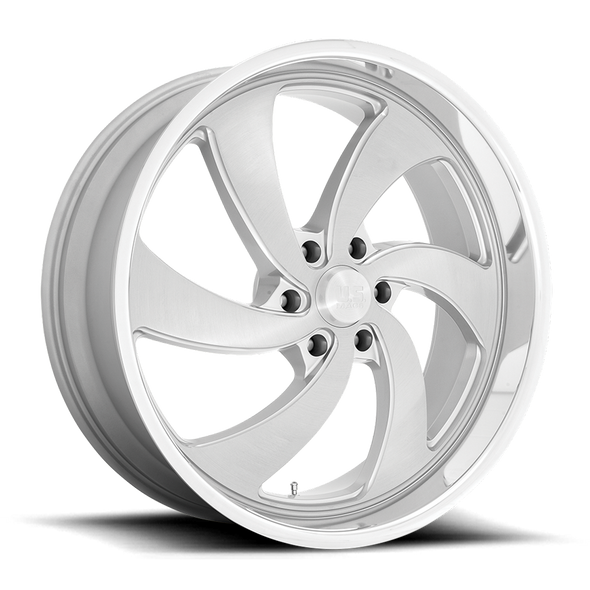 US MAGS U134 DESPERADO 24x10 ET05 5x120.65 72.56mm SILVER BRUSHED FACE MILLED DIAMOND CUT LIP (Load Rated 862kg)
