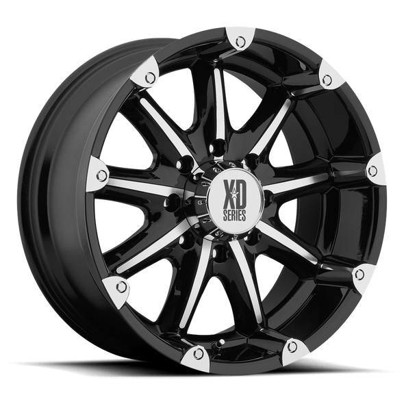 XD XD779 BADLANDS 20x9 ET-12 5x127 78.10mm GLOSS BLACK MACHINED (Load Rated 998kg)