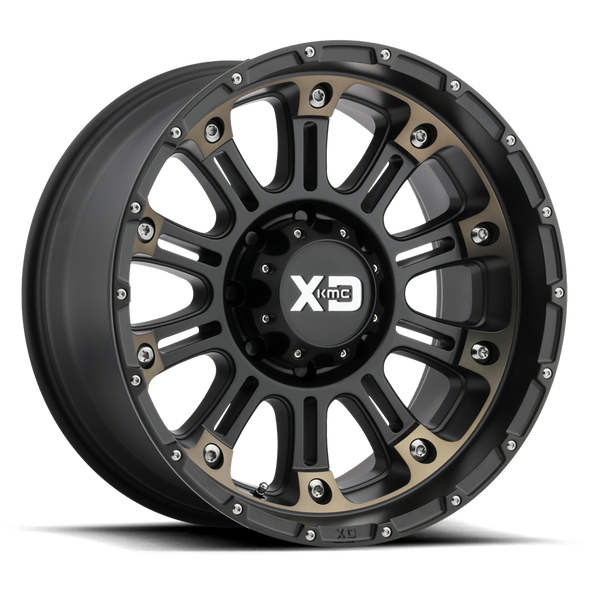 XD XD829 HOSS II 20x10 ET-24 8x180 124.20mm SATIN BLACK MACH W/ DARK TINT (Load Rated 1651kg)