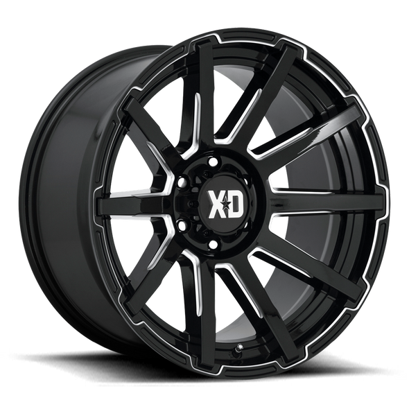 XD XD847 OUTBREAK 20x10 ET12 5x127 71.50mm GLOSS BLACK MILLED (Load Rated 1134kg)
