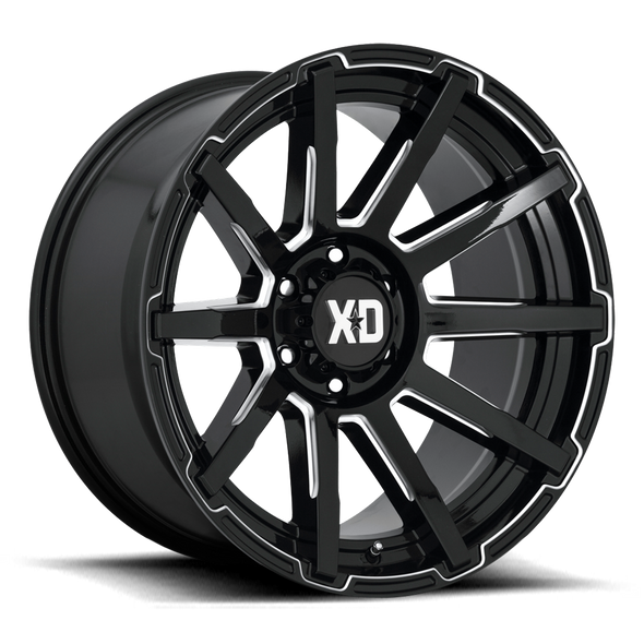 XD XD847 OUTBREAK 20x10 ET12 6x139.7 106.10mm GLOSS BLACK MILLED (Load Rated 1134kg)