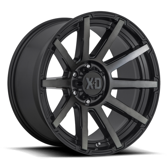 XD XD847 OUTBREAK 20x9 ET30 5x120 74.10mm SATIN BLACK W/ GRAY TINT (Load Rated 1134kg)