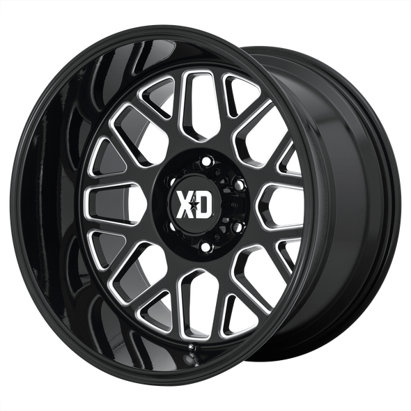 XD XD849 GRENADE 2 22x12 ET-44 6x139.7 106.10mm GLOSS BLACK MILLED (Load Rated 1134kg)