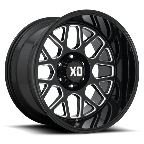 XD XD849 GRENADE 2 20x9 ET18 6x139.7 106.10mm GLOSS BLACK MILLED (Load Rated 1134kg)