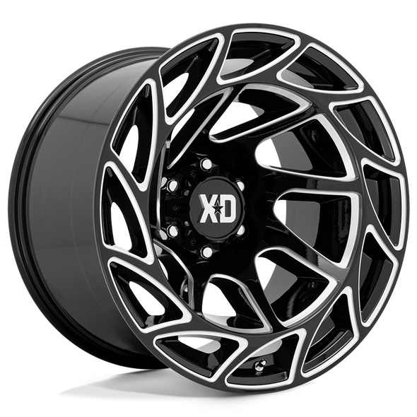 XD XD860 ONSLAUGHT 20x12 ET-44 5x127 71.50mm GLOSS BLACK MILLED (Load Rated 1134kg)