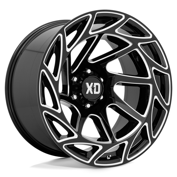 XD XD860 ONSLAUGHT 22x12 ET-44 6x139.7 106.10mm GLOSS BLACK MILLED (Load Rated 1134kg)