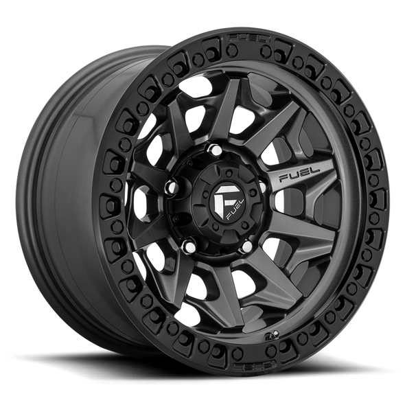 Fuel D716 COVERT 18x9 ET01 8x165.1 125.10mm MATTE GUN METAL BLACK BEAD RING (Load Rated 1678kg)