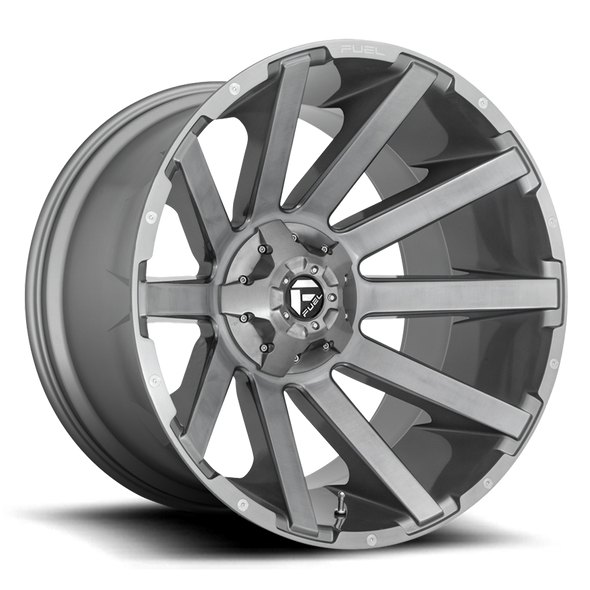 Fuel D714 CONTRA PLATINUM 22x12 ET-43 6x135/139.7 106.10mm BRUSHED GUN METAL TINTED CLEAR (Load Rated 1134kg)