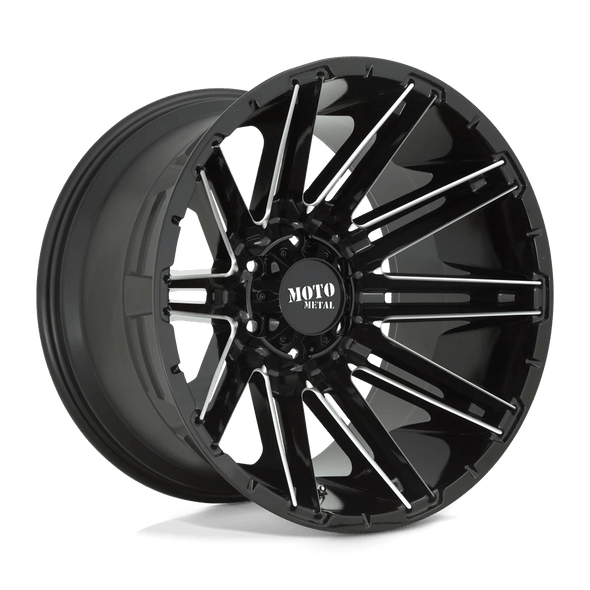 Moto Metal MO998 KRAKEN 20x9 ET0 8x170 125.10mm GLOSS BLACK MILLED (Load Rated 1651kg)