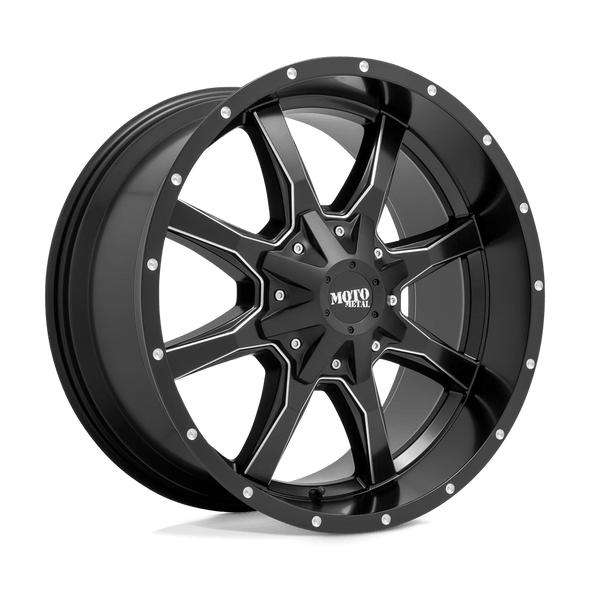 Moto Metal MO970 20x10 ET-18 5x139.7/150 110.10mm SEMI GLOSS BLACK MILLED (Load Rated 1134kg)