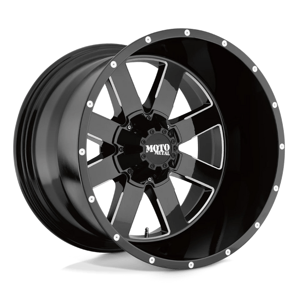 Moto Metal MO962 18x10 ET-24 6x135 87.10mm GLOSS BLACK MILLED (Load Rated 1134kg)