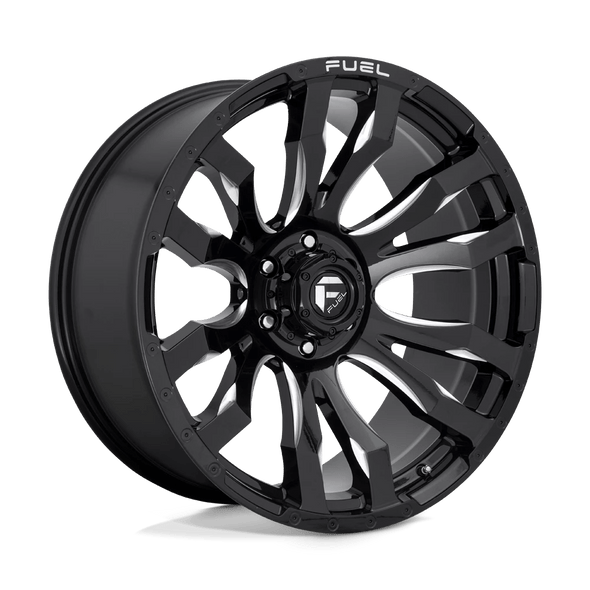 Fuel D673 BLITZ 22x12 ET-44 5x127 71.50mm GLOSS BLACK MILLED (Load Rated 1134kg)