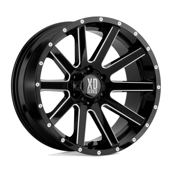 XD XD818 HEIST 20x10 ET-24 5x127 78.10mm GLOSS BLACK MILLED (Load Rated 1134kg)