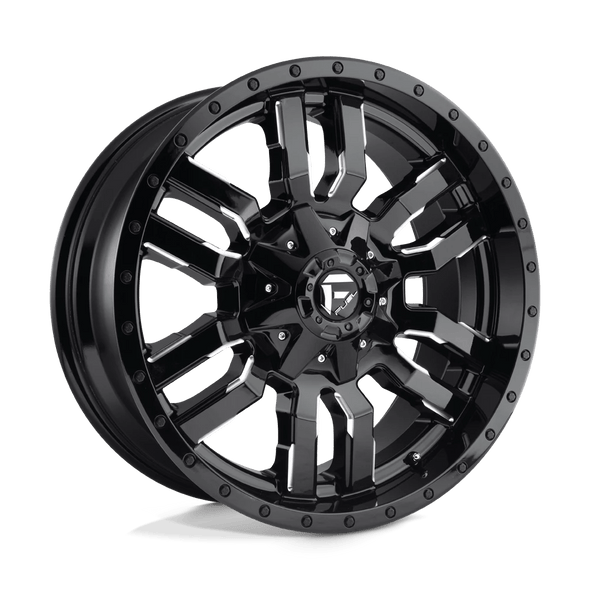 Fuel D595 SLEDGE 18x9 ET01 6x135/139.7 106.10mm GLOSS BLACK MILLED (Load Rated 1134kg)