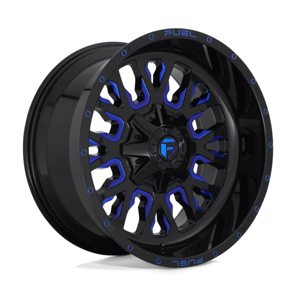 Fuel D645 STROKE 20x9 ET20 8x165.1 125.10mm GLOSS BLACK BLUE TINTED CLEAR (Load Rated 1678kg)