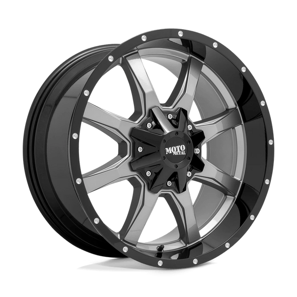 Moto Metal MO970 20x9 ET18 6x135/139.7 106.10mm GLOSS GRAY CENTER W/ GLOSS BLACK LIP (Load Rated 1134kg)