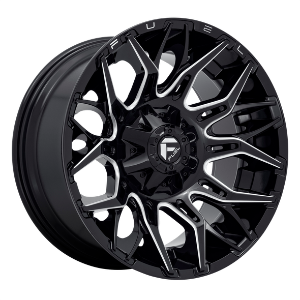Fuel D769 TWITCH 22x12 ET-44 6x135/139.7 106.10mm GLOSSY BLACK MILLED (Load Rated 1134kg)