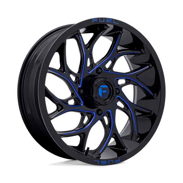 Fuel D778 RUNNER UTV 18x7 ET13 4x137 110.10mm GLOSS BLACK MILLED CANDY BLUE (Load Rated 454kg)