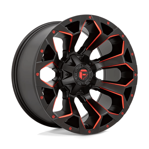 Fuel D787 ASSAULT 22x10 ET-18 6x135/139.7 106.10mm MATTE BLACK RED MILLED (Load Rated 1134kg)